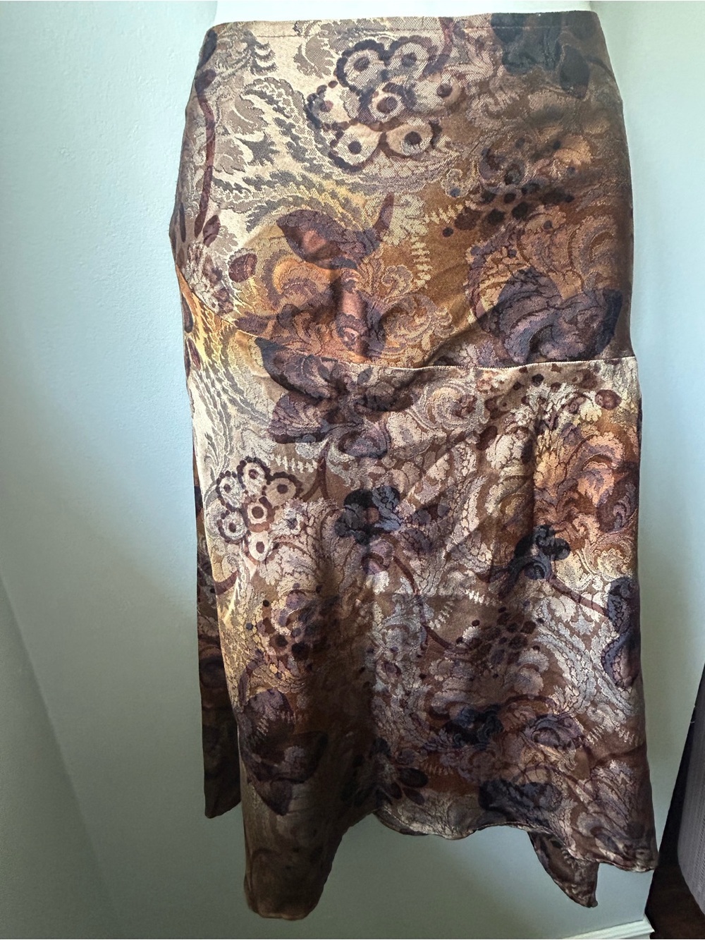 Vintage Vamp Brown Floral Asymmetric Skirt - Picture 4 of 11